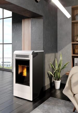 Stufa a pellet canalizzata Gaia 13.5 kW bianco