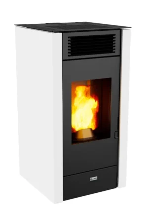 Stufa a pellet bianca canadese da 12 kW