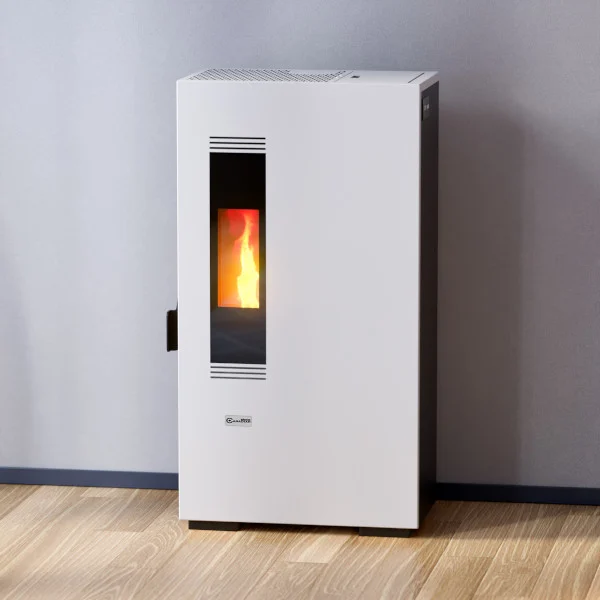 Stufa a pellet canadese compatta da 5 kW bianca - Image 7