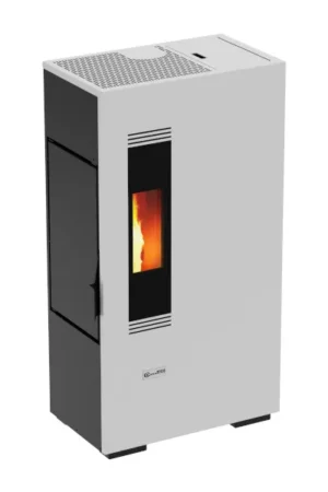 Stufa a pellet canadese compatta da 5 kW bianca