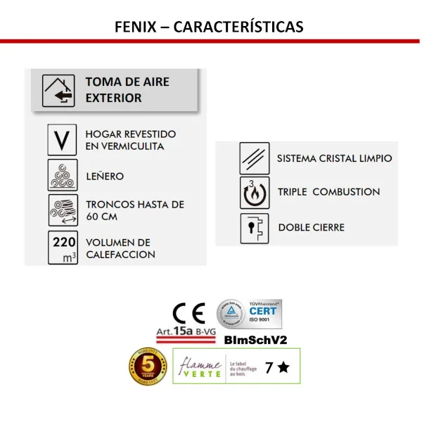 Stufa a legna Fenix Baker da 7,2 kW - Image 2