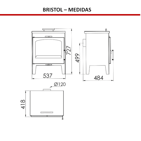 Stufa a legna Bristol Baker da 10,2 kW - Image 3