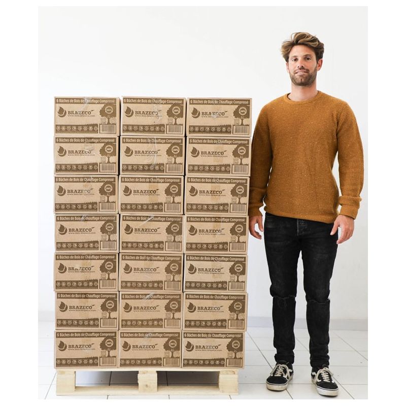 Legno densificato – Qualità superiore – Pallet da 80 scatole da 6 tronchi - Image 2