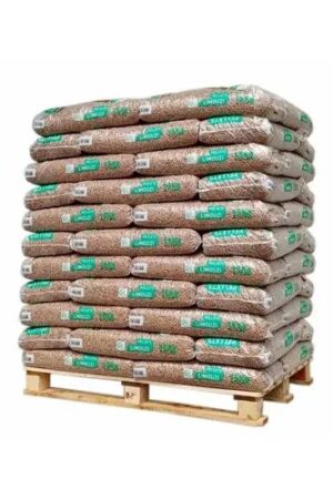 Pallet con 66 sacchi di pellet Limouzi – 15 kg, 100% resinoso, alta efficienza