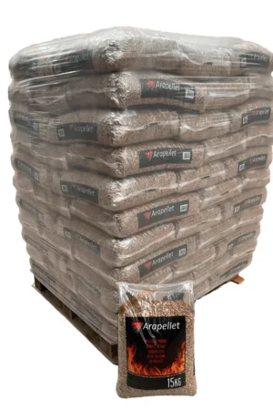Pallet Premium di pellet Madeira – 77 sacchi da 15 kg per uno stoccaggio efficiente