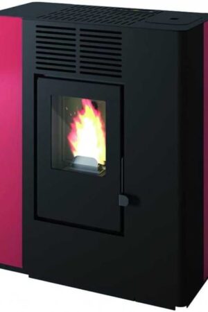 Stufa a Pellet Nella 9,2 Kw Canalizzabile Rosso Punto Fuoco