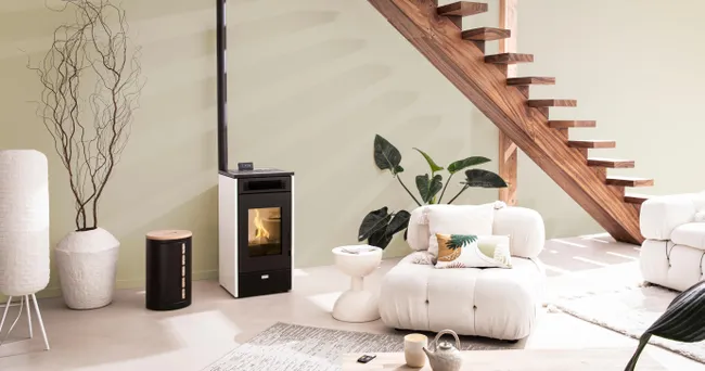 Stufa a pellet ventilata Mannu Equation 9 kW bianco - Image 16