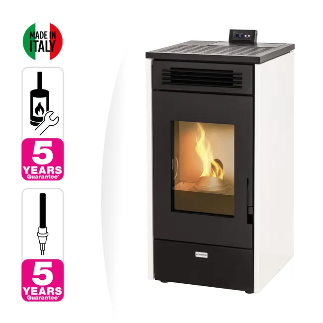 Stufa a pellet ventilata Mannu Equation 9 kW bianco - Image 13