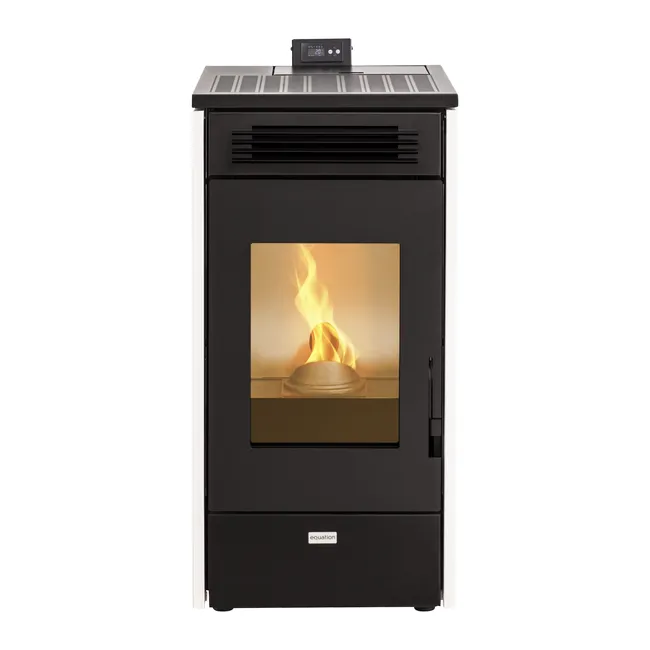 Stufa a pellet ventilata Mannu Equation 9 kW bianco - Image 10