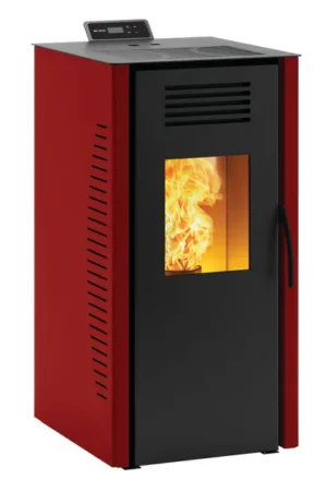 Stufa a pellet ventilata Burano 8 WI-FI plus 8 kW rosso