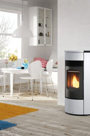 Stufa a pellet ventilata Monica 8.5 kW bianco