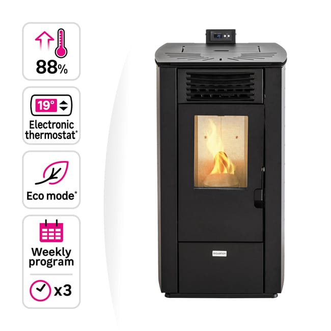 Stufa a pellet ventilata Hella Equation 7 kW nero - Image 7
