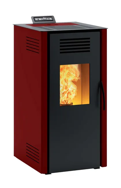 Stufa a pellet ventilata Nuova Vieste 7.3 kW bordeaux - Image 5