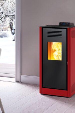 Stufa a pellet ventilata Mirano wi-fi 8 kW rosso mattone